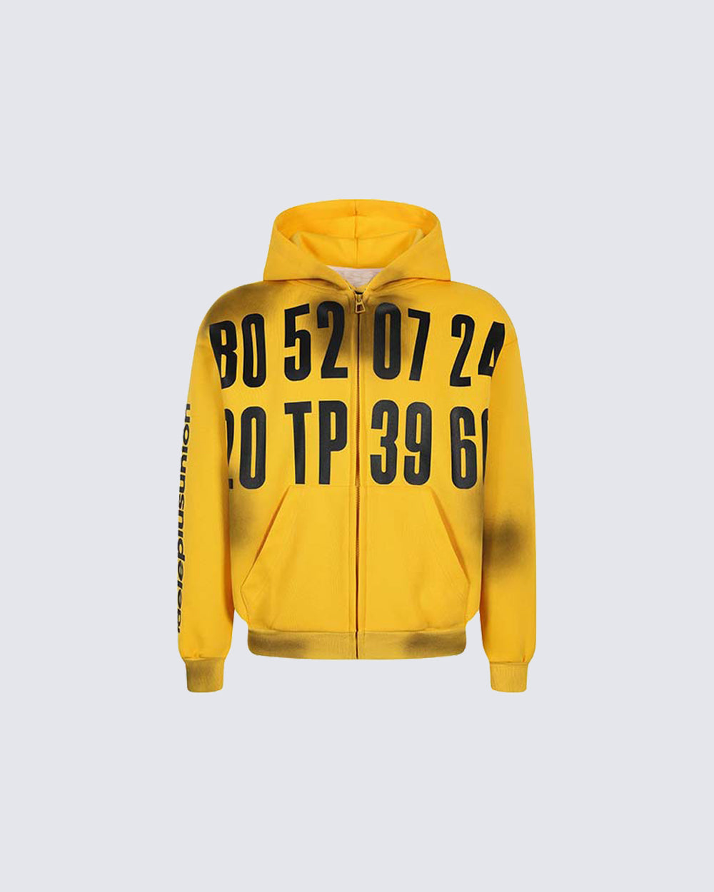 Spray-Dyed Distressed Zip-Up Hoodie