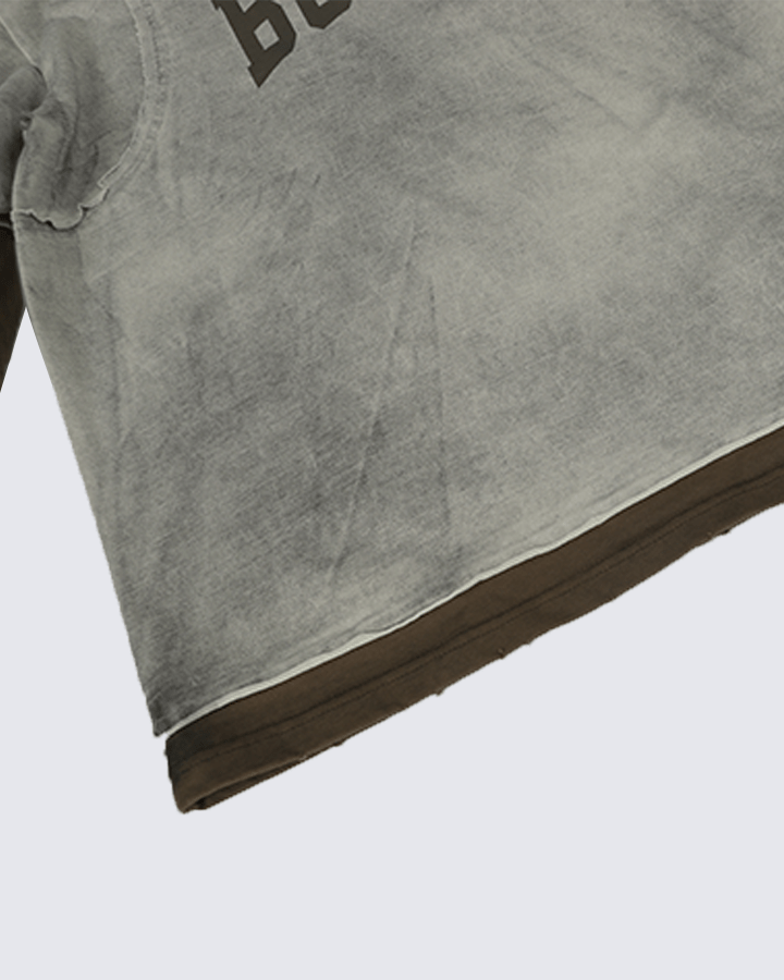 Layered Look Washed Long Sleeve Tee
