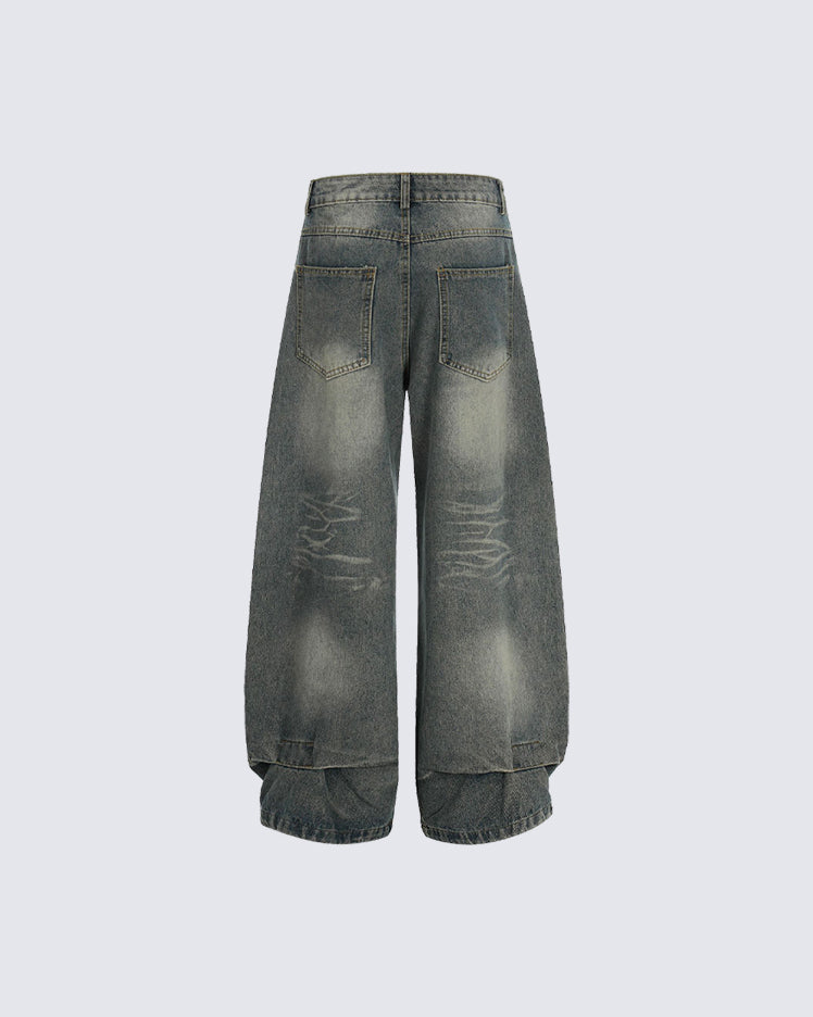American Rivet Deconstructed Washed Jeans