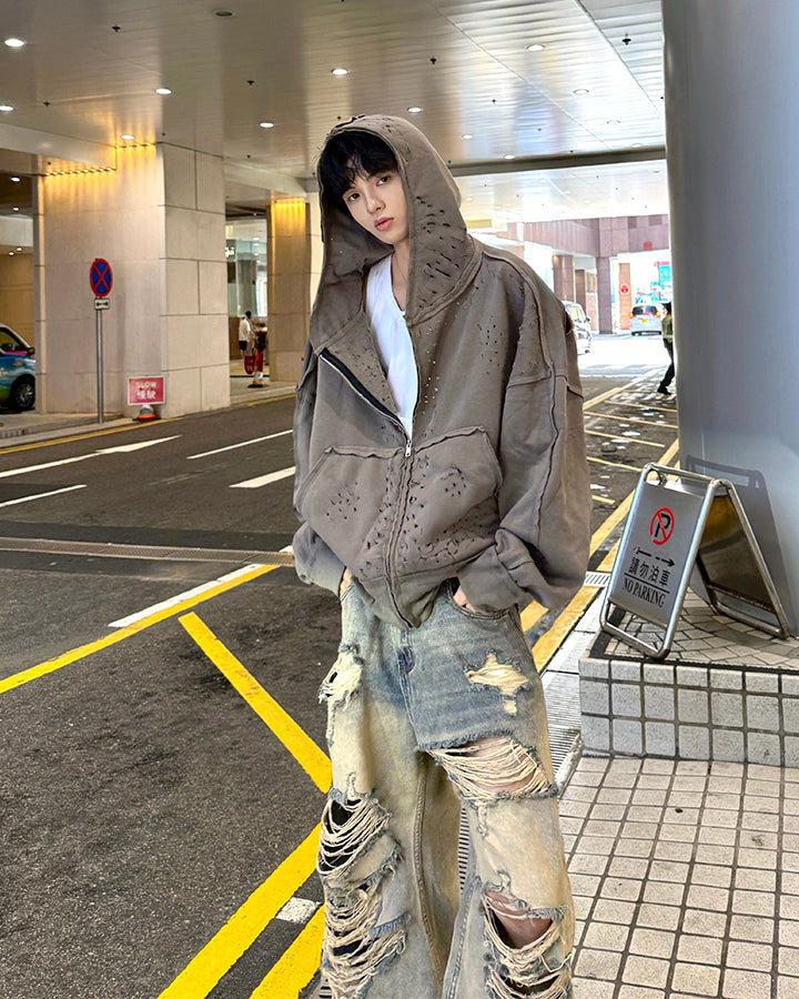 American Street High-Street Distressed Hoodie