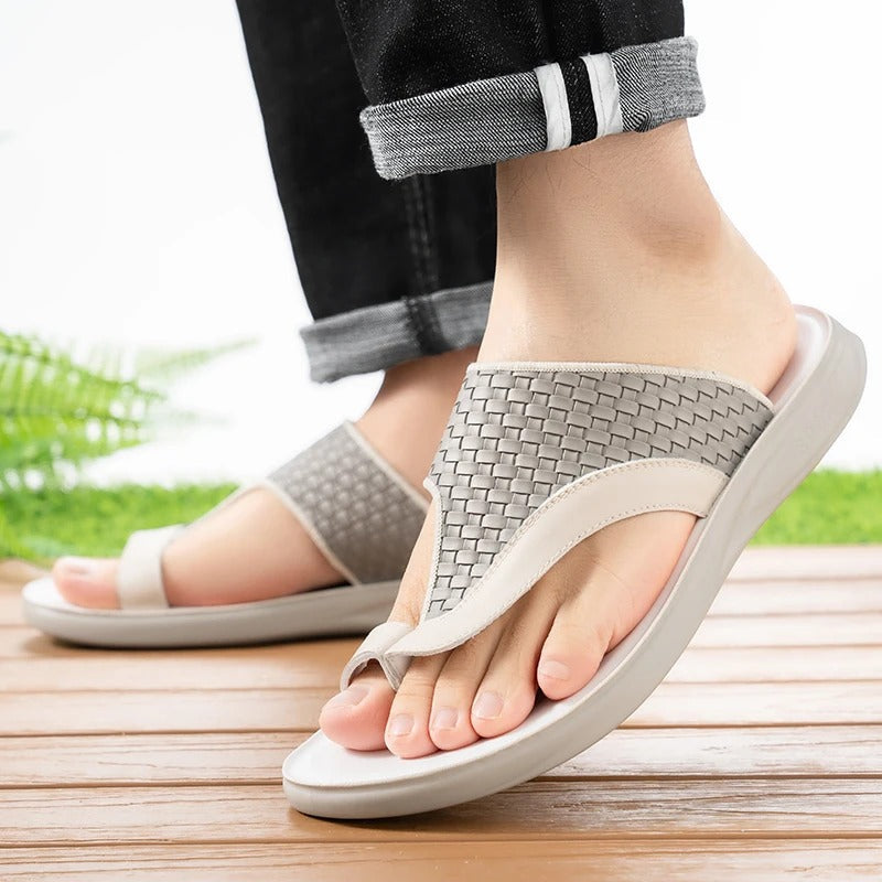 Supportive Leather Men's Slides