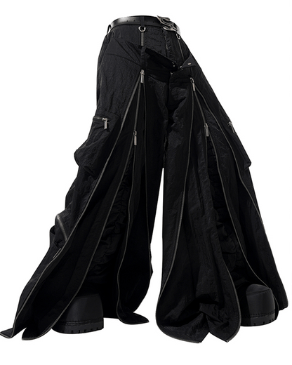 Futuristic Zipper Cargo Pants