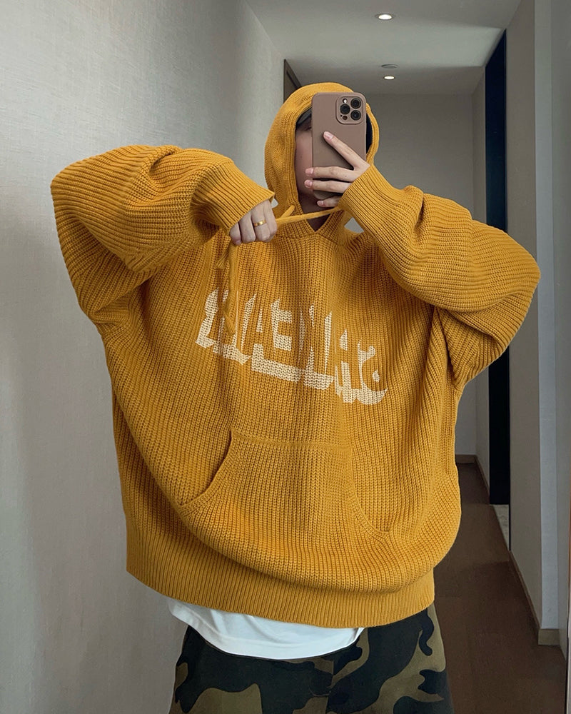 Vintage Relaxed Knit Hoodie