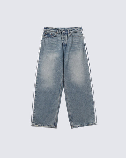 High Street Style Baggy Washed Denim Jeans