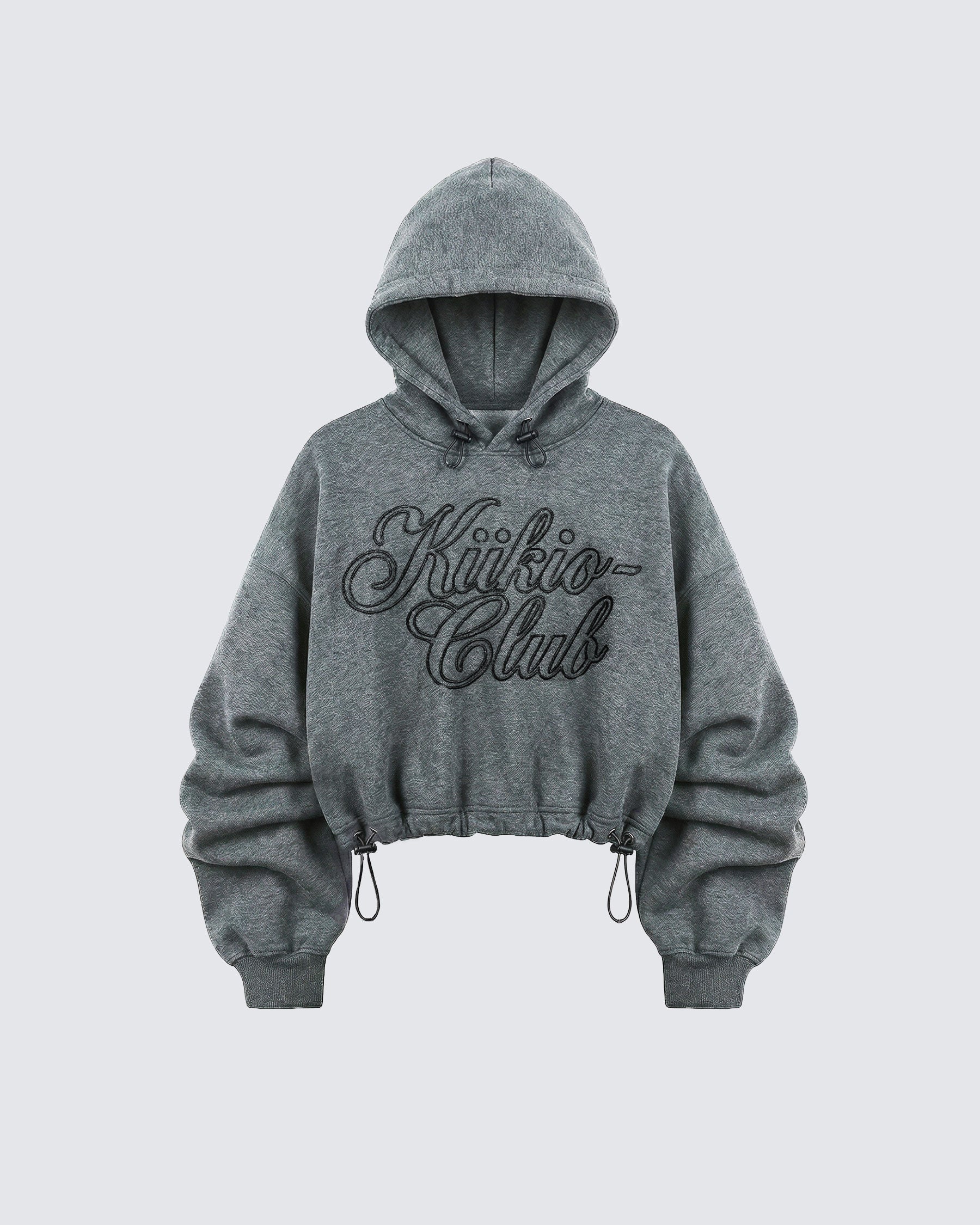LOW SATURATION-Spring New Drawstring Cropped Hoodie