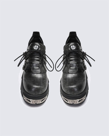 Thick-Soled Metal Low-Top Shoes
