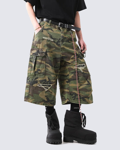 Vintage Camo 3/4 Cargo Shorts