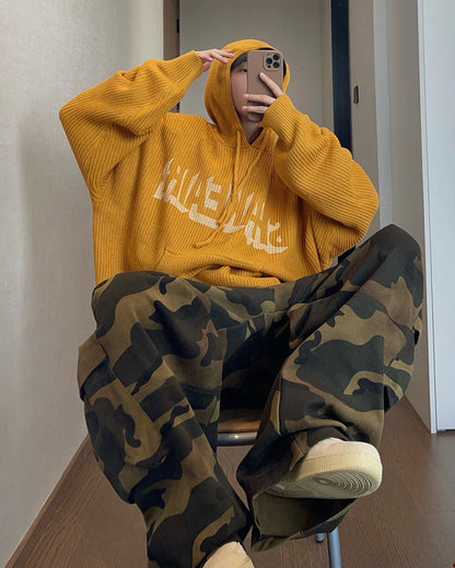 Vintage Relaxed Knit Hoodie