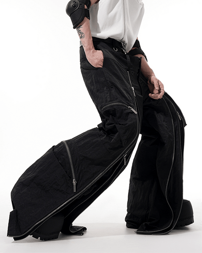 Futuristic Zipper Cargo Pants