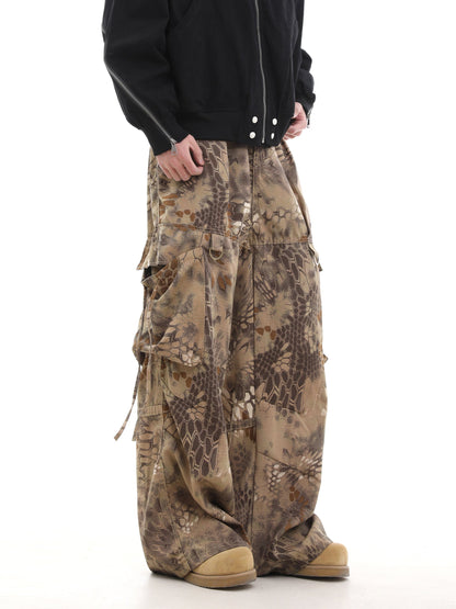 Snake Print Cargo Pants