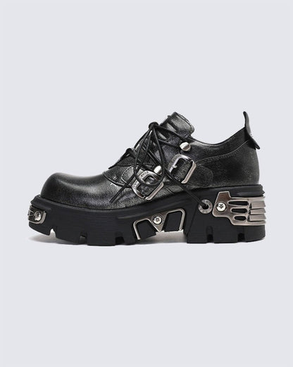 Thick-Soled Metal Low-Top Shoes