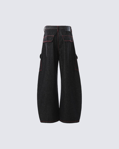 American Vintage Contrast Stitch Washed Denim Jeans