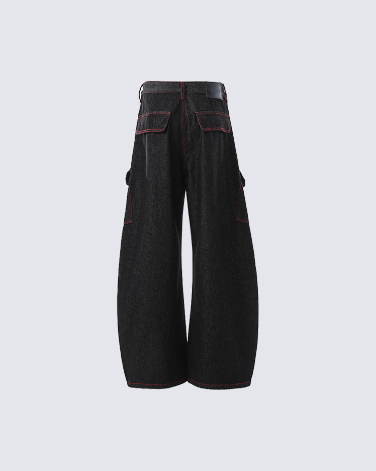 American Vintage Contrast Stitch Washed Denim Jeans
