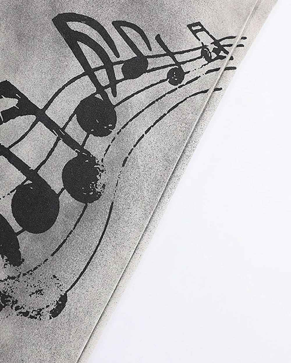 Retro Music Graphic Wide-Leg Jeans
