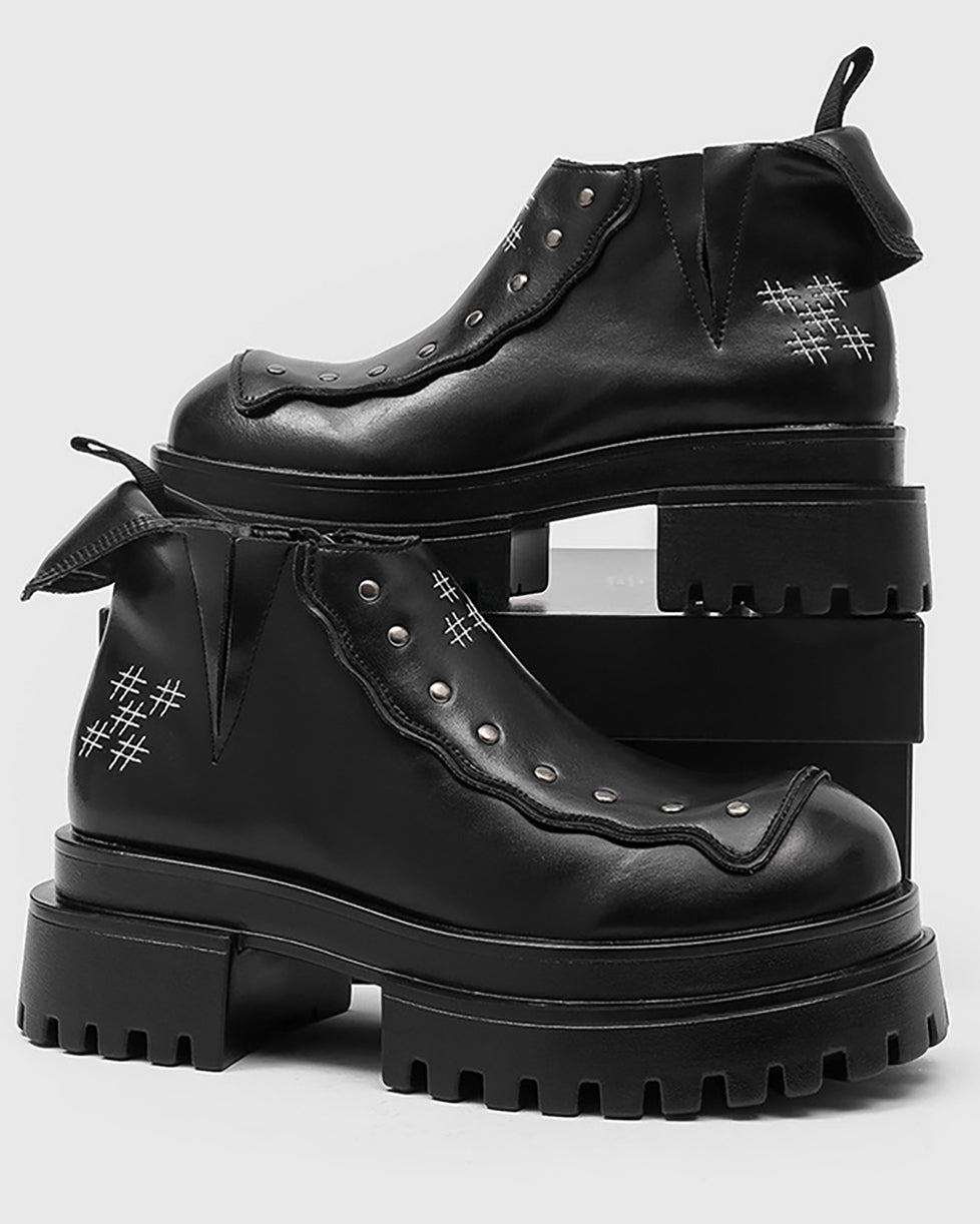 Retro Street Chunky Sole Ankle Boots