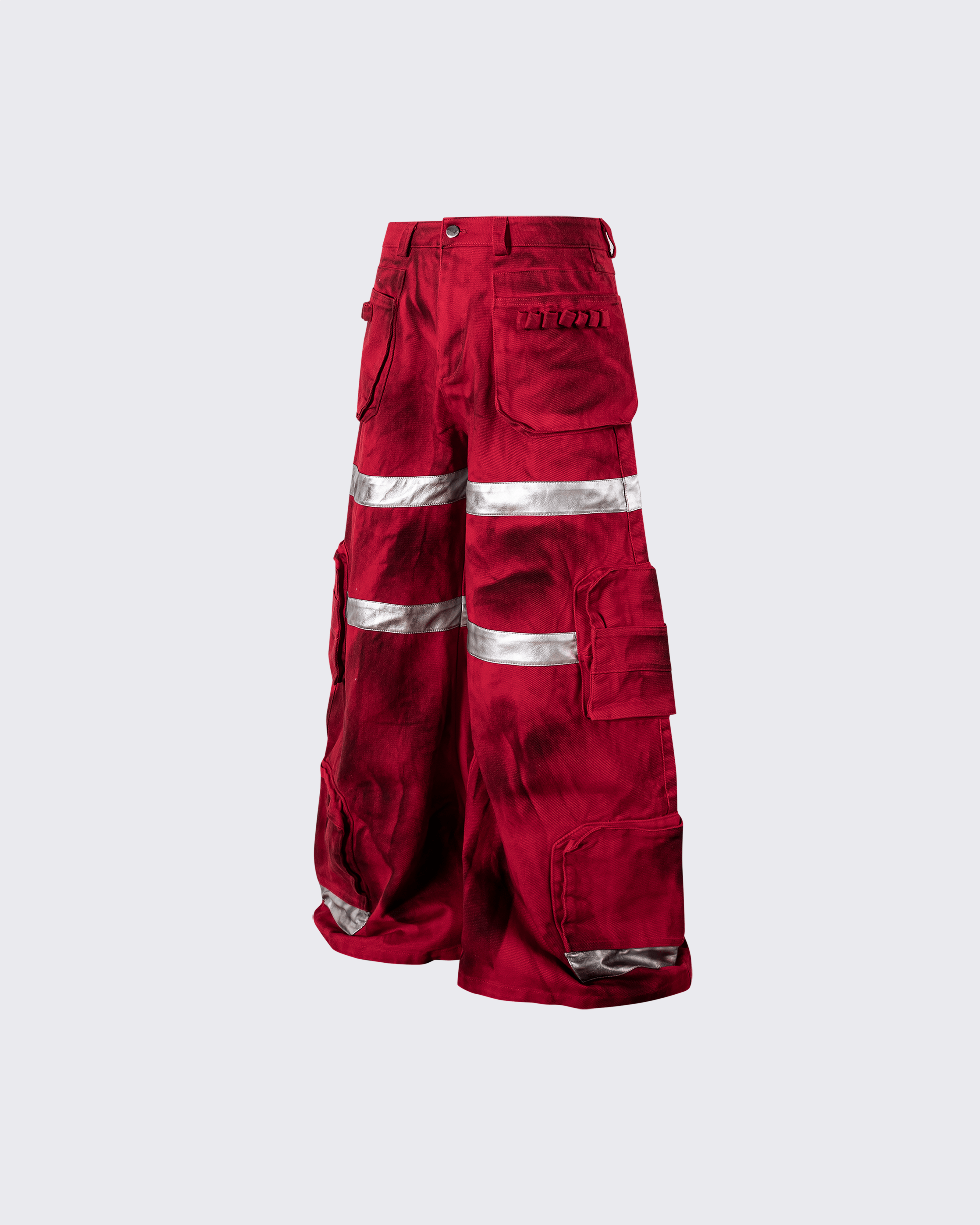 Reflective Distressed Denim Pants