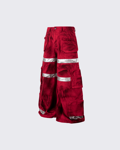 Reflective Distressed Denim Pants