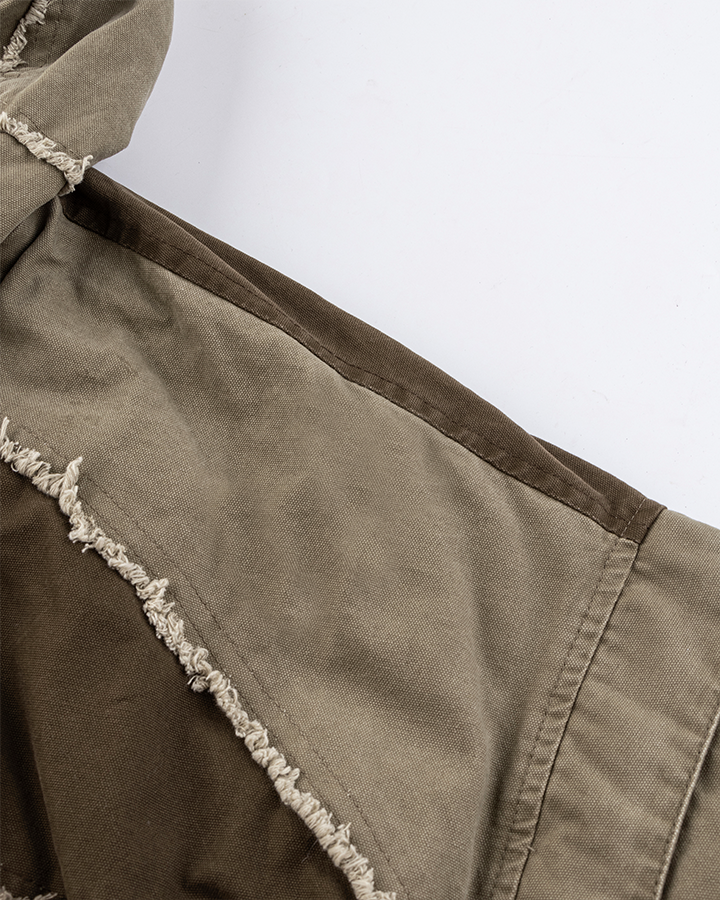 Deconstructed Patchwork Hooded Jacket