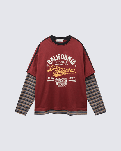 Layered Sleeve Graphic Tee – Vintage Style