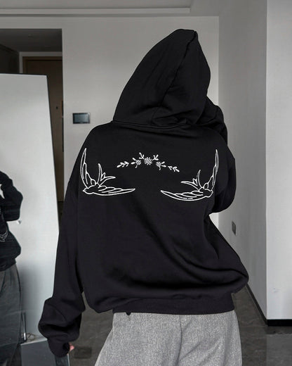 Design Niche Printed Zip-Up Hoodie