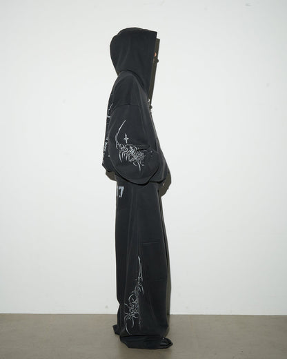 Gothic Tree Graphic Oversized Hoodie