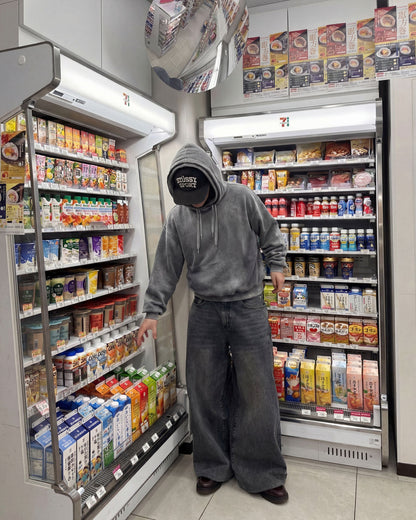 KIIKIO-Double Hood Washed Hoodie
