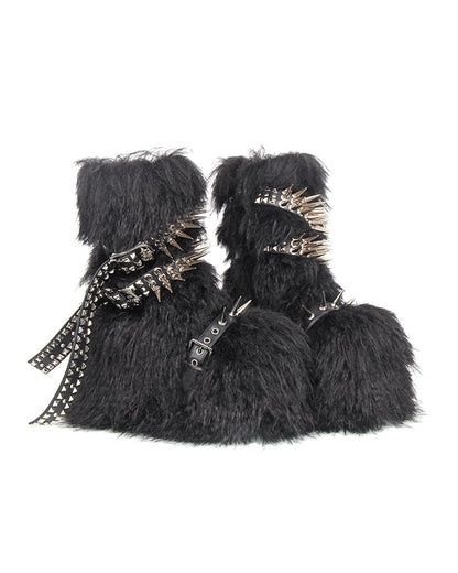 Winter New Thick-Soled Furry Mid-Calf Boots
