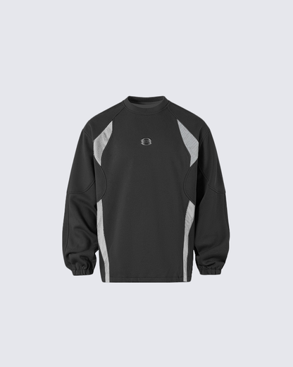 Tech Panel Mesh-Patchwork Sweatshirt