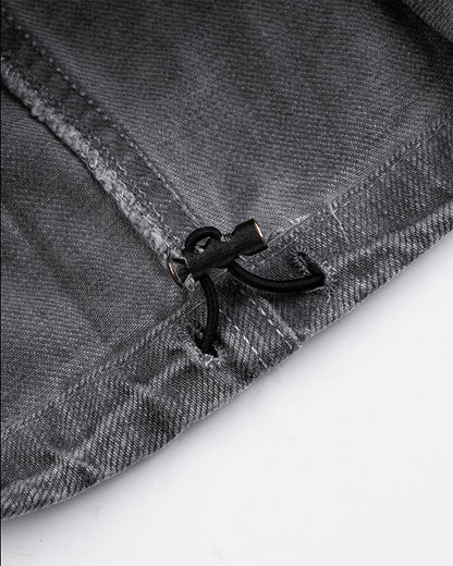 Washed Grey Multi-Pocket Cargo Pants