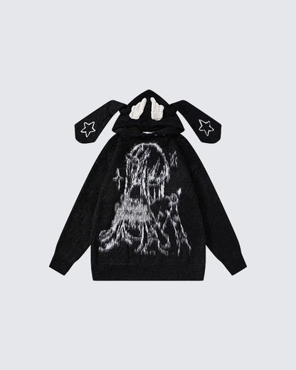 Couple Bunny Ear Hooded Sweater