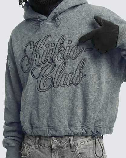 LOW SATURATION-Spring New Drawstring Cropped Hoodie