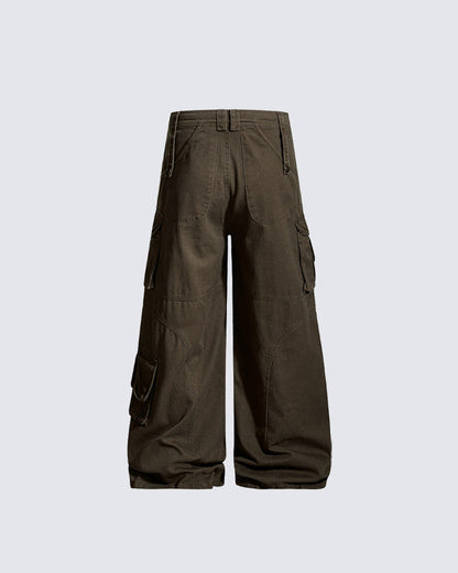 New Solid Color  Multi-Pocket Cargo Pants