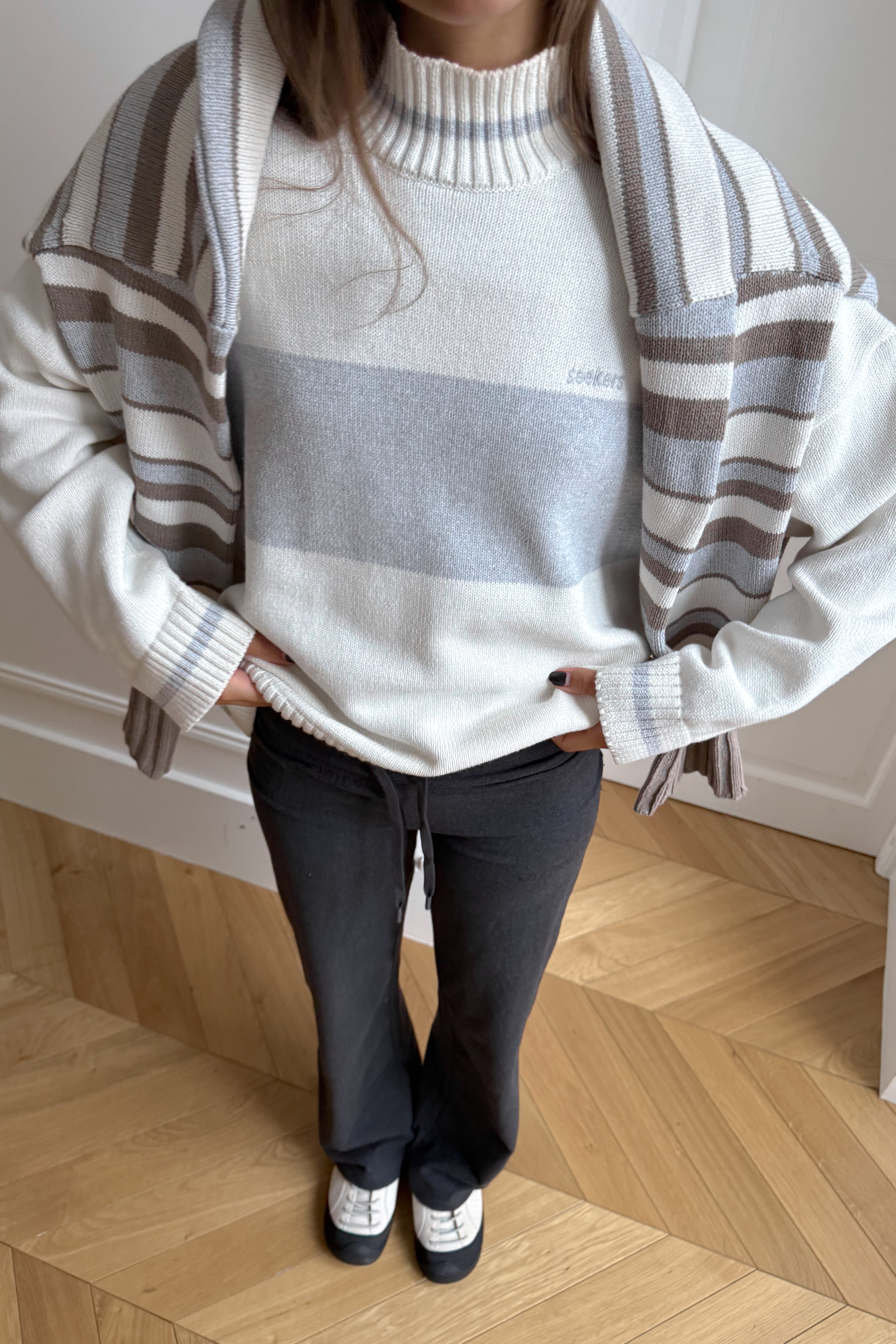 Bebe Roll Neck in Off White