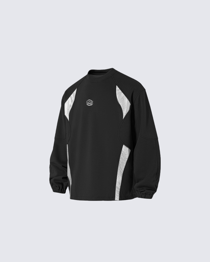 Tech Panel Mesh-Patchwork Sweatshirt