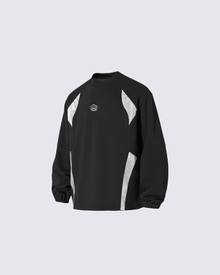 Tech Panel Mesh-Patchwork Sweatshirt