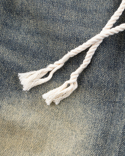 Washed Denim Multi-Pocket Cargo Pants