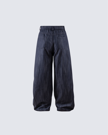 Wide-Leg Denim Pants
