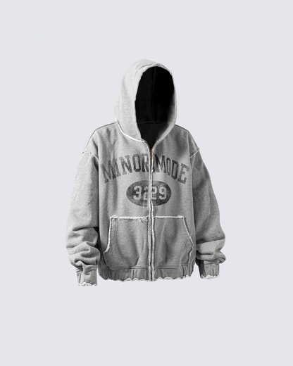 Vintage Graphic Zip-Up Hoodie