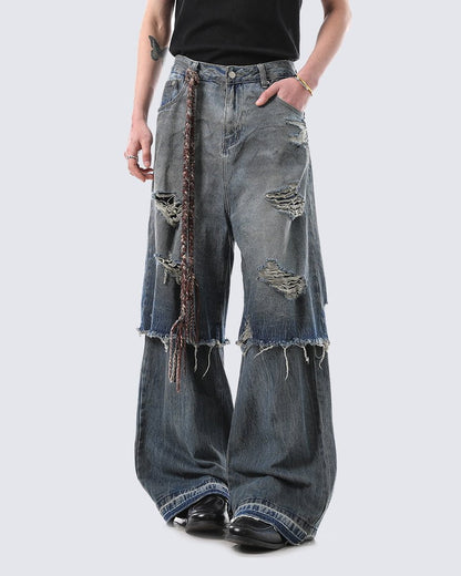 Layered Patchwork Wasteland Jeans