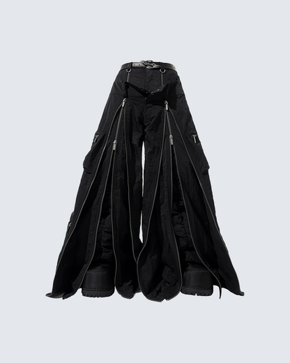 Futuristic Zipper Cargo Pants