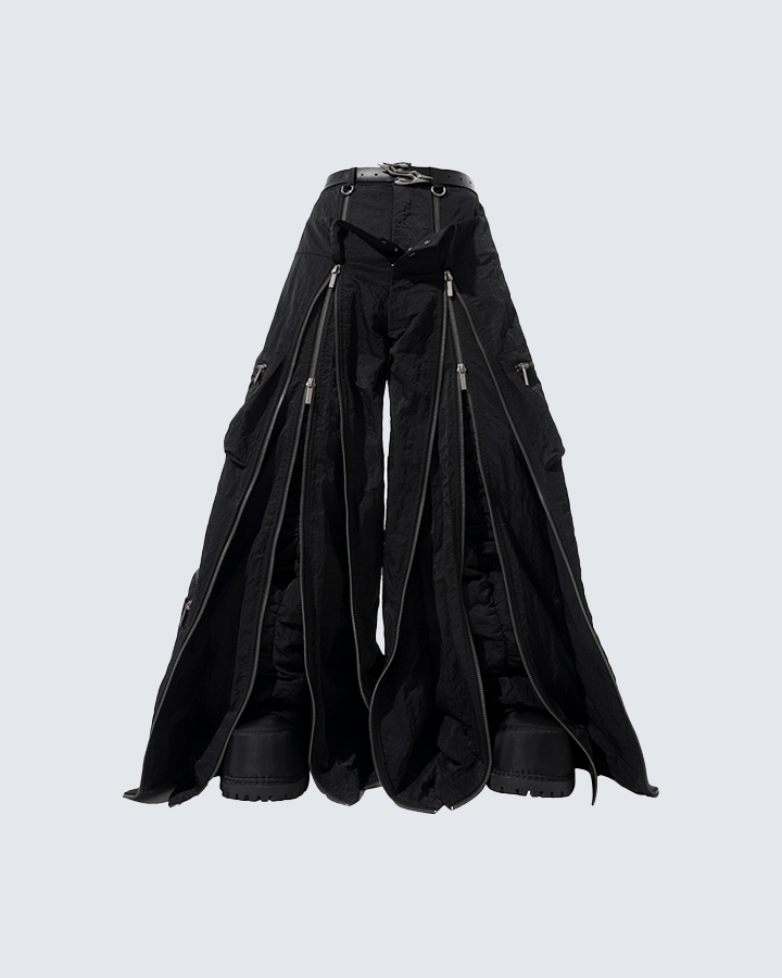 Futuristic Zipper Cargo Pants