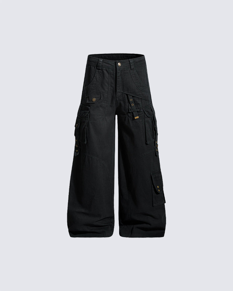 New Solid Color  Multi-Pocket Cargo Pants
