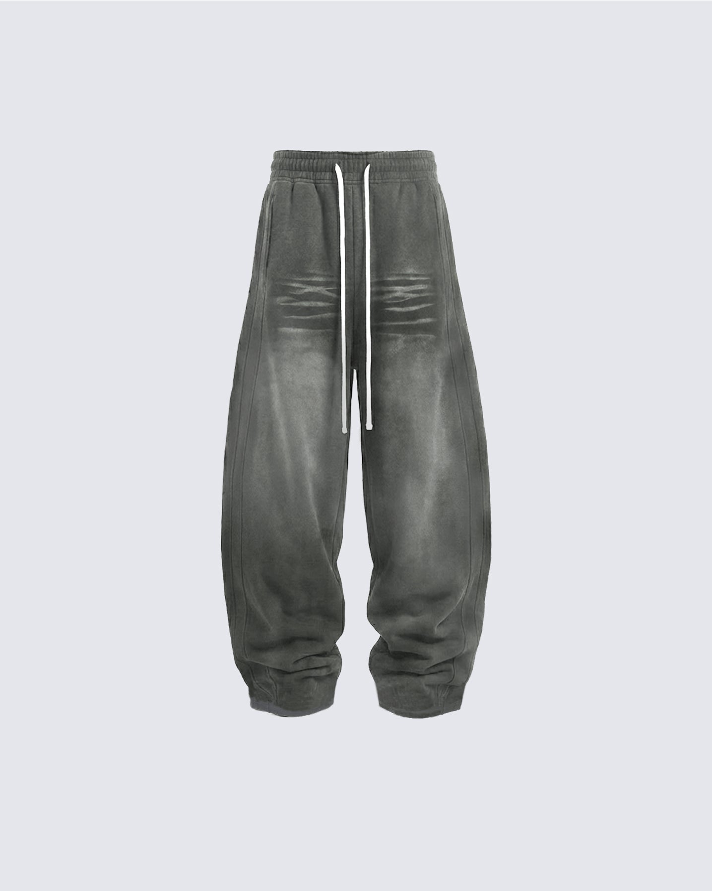 Distressed Curved Sweatpants