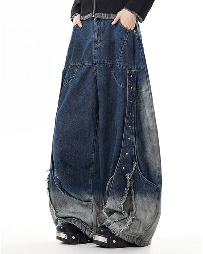 Heavy Design Studded Wide-Leg Pants