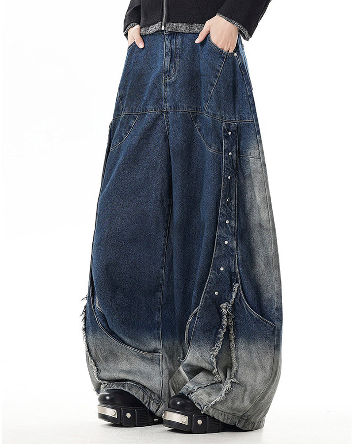 Heavy Design Studded Wide-Leg Pants
