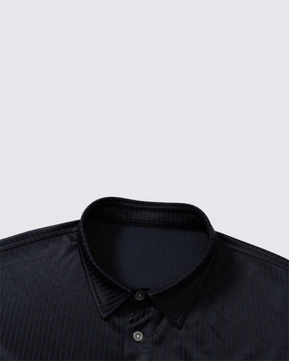 Colorblock Patchwork Polo Collar Long Sleeve T-Shirt