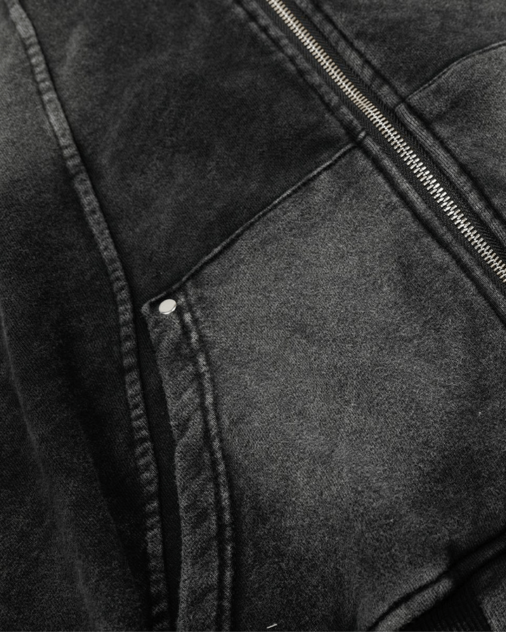 Vintage Washed Zip-Up Hoodie