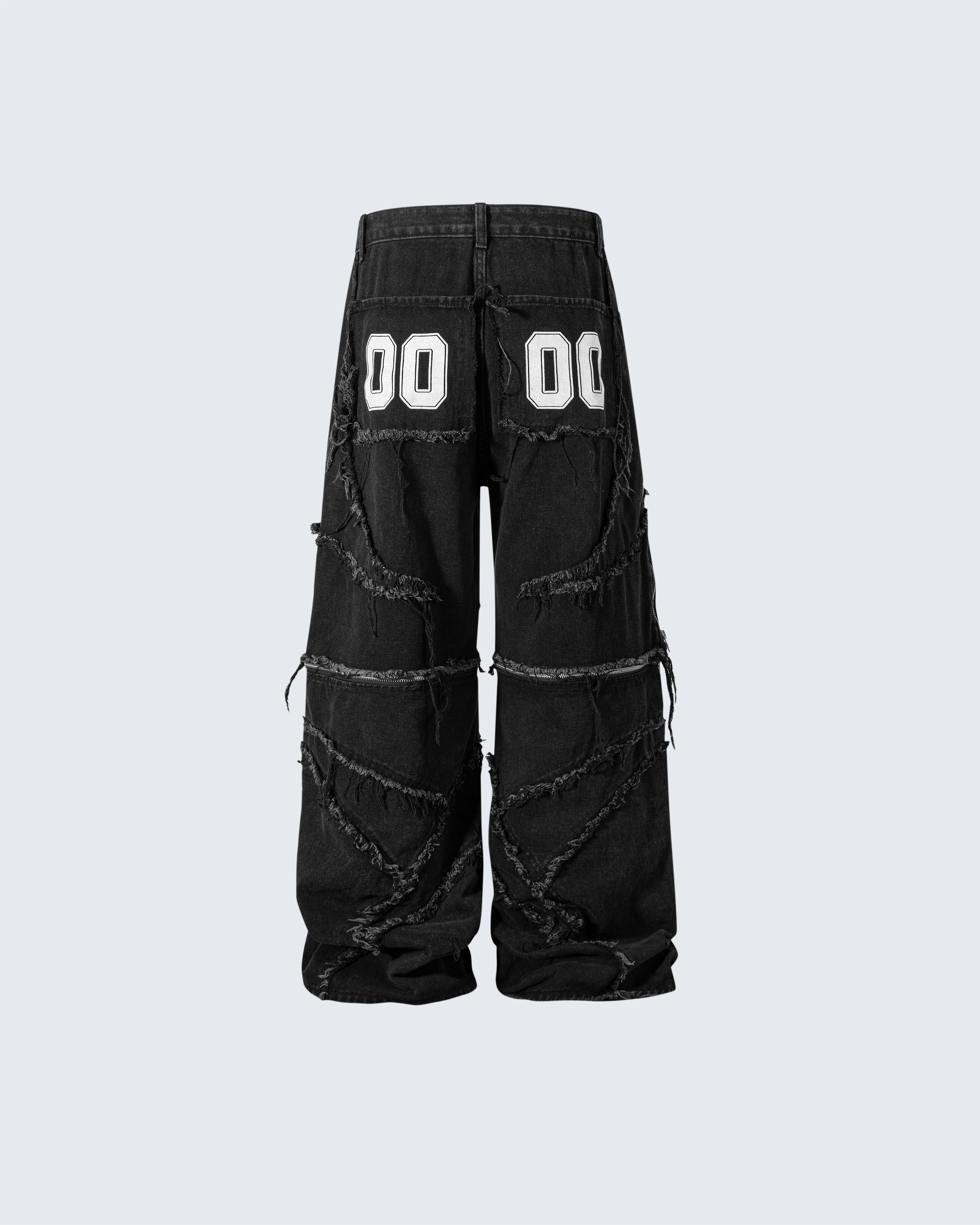 Gothic Spiral Distressed Convertible Jeans