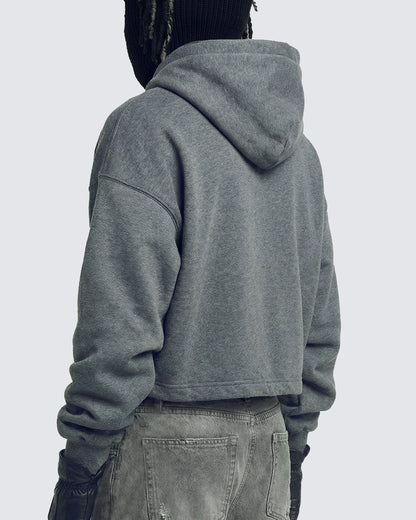 LOW SATURATION-Spring New Drawstring Cropped Hoodie