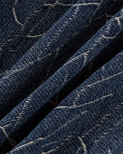 Cracked Wash Wide-Leg Jeans